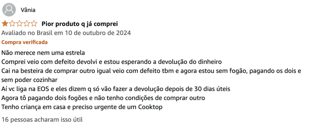 review negativo